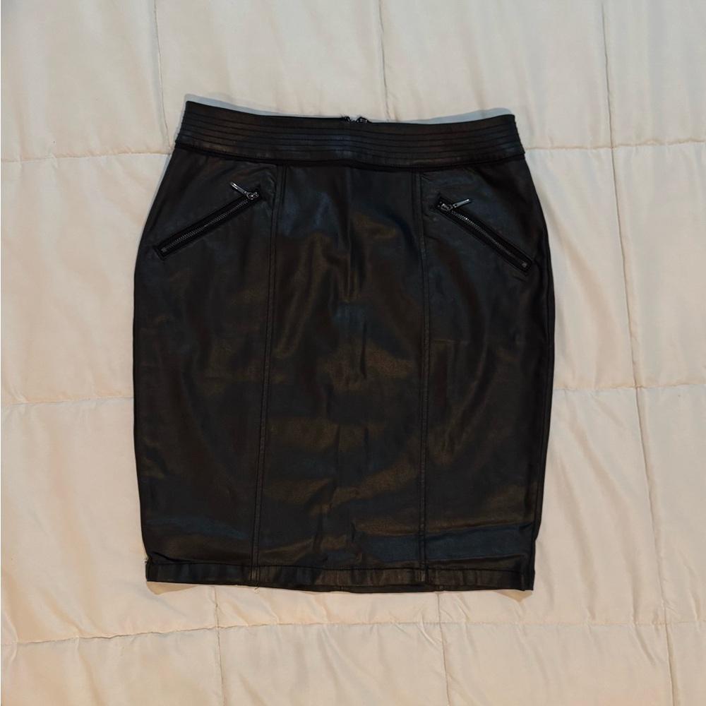 White House Black Market Leather Pencil Skirt